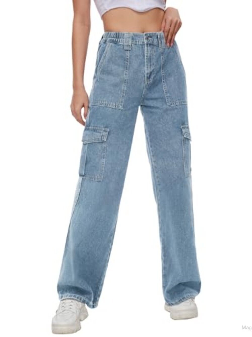 Women's Cargo Jeans Straight Leg Y2K Relaxed Fit 5 Inseams